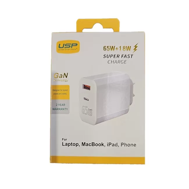 USP 65W Dual Ports PD Super Fast Charger